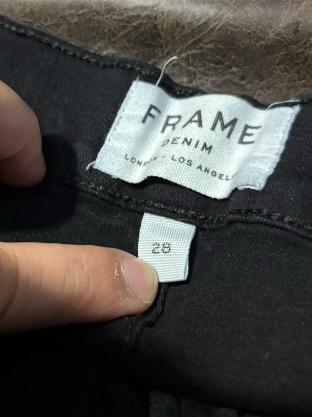 FRAME Women’s Jeans Size 28 Black Le Skinny de Jeanne Flare Hem Frayed - Picture 4 of 4